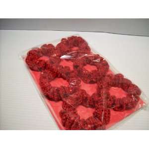  Red Sparkle Napkin Ring Set of Six 