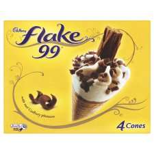 Cadbury Flake 99 Cones 4 X 125Ml   Groceries   Tesco Groceries