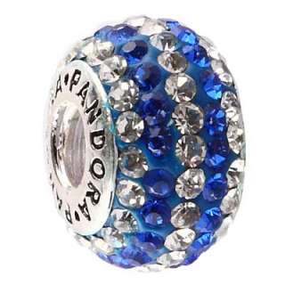 925 sterling silver Pandora Murano Swarovski Blue CZ Bead *25  