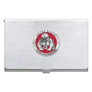  USMC Bulldog Business Card Case: Office Products