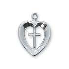  Necklace RC419BK Heart Cross Pendant Necklace With 18 Chain and Box