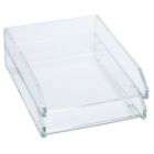 Kantek Double Letter Tray, Two Tier, Acrylic, Clear