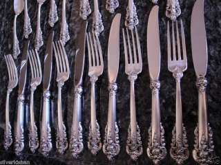 WALLACE GRAND BAROQUE STERLING FLATWARE SET **EXC.COND FREE SHIP **NO 