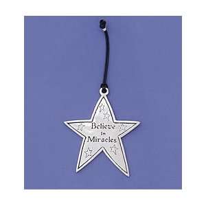  Pewter Star Shaped Believe In Miracles Wall Plaque: Home 
