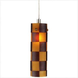  Pendant Shade in Handcrafted Chocolate on Amber Glass 