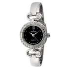 Peugeot Womens 719S Silver Tone Swarovski Crystal Accented Cuff Watch