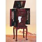 finish jewelry armoire queen anne style in antique cherry finish