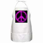 Carsons Collectibles BBQ Apron of Grunge 60s Pink Peace Symbol 