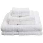 Diamond Cottons 4 PC 100 Egyptian Cotton WHITE Bath Towel Set, White