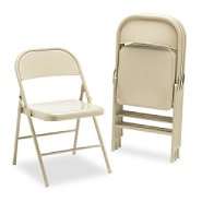 HON All Steel Folding Chairs, Light Beige, 4/Carton 