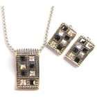  Necklace Black and White Two Tone Designer Style Necklace Earring 