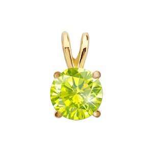   Pendant with Greenish Yellow Diamond 0.1+ carat Brilliant cut Jewelry