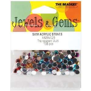   5mm Acrylic Faceted Gemstones, Round, 135 Piece Arts, Crafts & Sewing