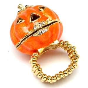  Halloween Pumpkin Monster with Keepsake Box Ring 