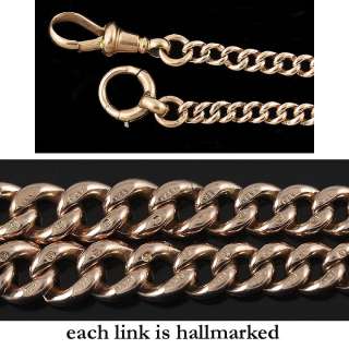 WELL MADE HEAVY WEIGHT ENGLISH 9K GOLD WATCH CHAIN  