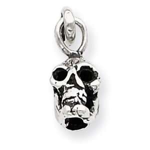  925 Sterling Silver Vintage Gothic Skull Charm Pendant 