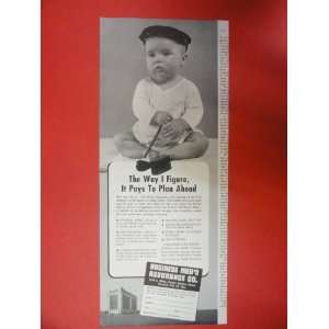  Business mens assurance co, 1950 Print Ad (baby/plan 