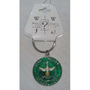  Green Christian Keychain WWJD What Would Jesus Do? with 