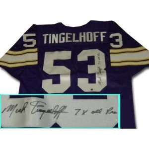 Mick Tingelhoff Minnesota Vikings Autographed Throwback Jersey with 7X 