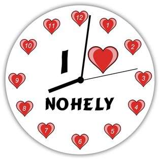 Hardboard Wall Clock with I Love Nohely  SHOPZEUS For the Home Wall 
