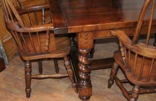 Farmhouse Refectory Table Set Windsor Chairs Kitchen  