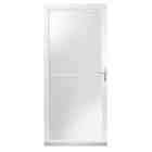   36 in. White Aluminum Self Storing Storm Door with Nickel Hardware