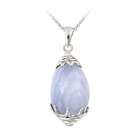  Sterling Silver Lace Stone Drop Necklace