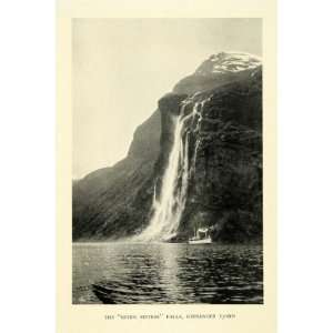   River Norway Nature Landscape   Original Halftone Print Home