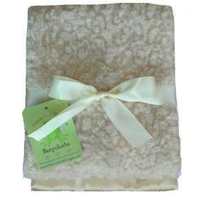   Cafe Au Lait Chenille and Satin Burpcloth Set of 2   18x14 Baby