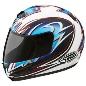  GMAX GM38 Full Face Street Helmet White/Blue/Black/Silver 