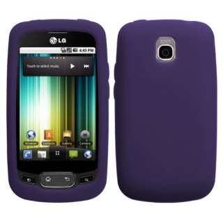 Purple Soft Skin Gel Case Cover LG Optimus T T Mobile  
