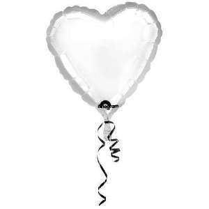    18 Opaque White Heart   Shaped Balloon