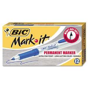   ® Mark It Permanent Markers, Ultra Fine Point, Deep Sea Blue, Dozen
