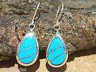 DALIS STERLING SILVER TURQUOISE INLAY DANGLE EARRINGS