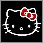 Black HELLO KITTY White Face PINK BOW 10 inch Decals  