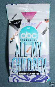 All My Children Soap Opera tv Trading Cards 1991 NEW  