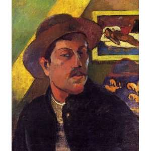 Oil Painting Self Portrait with Hat Paul Gauguin Hand Painted Art