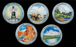  Of Colorized Set Of National Park Quarters   D Mint (5 Coins)  