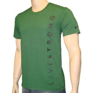 Livestrong Nike Mens Vertical Logo Shirt Green Sports 