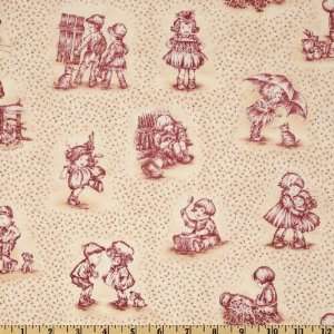   Darlings Toile Cream/Pink Fabric By The Yard Arts, Crafts & Sewing