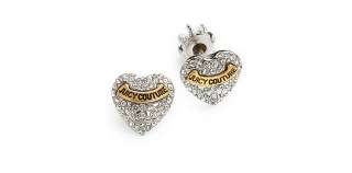 Juicy Couture Crystal Studded Heart Earrings   Earrings   Jewelry 