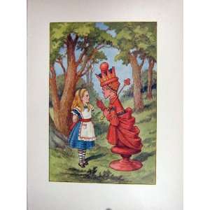    1928 Alice Looking Glass King Pawn Colour Print