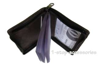 Leather Zipper Pocket Business Credit Card Holder Case  