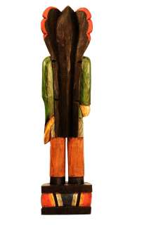   Tall Solid Wood Cigar Store Indian Holding Cigars   Brown Pants  
