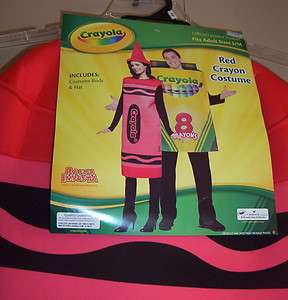 RASTA IMPOSTA   CRAYOLA RED CRAYON  ADULT COSTUME ONE SIZE FITS MOST 