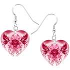 Body Candy Heart Pink Tribal Butterfly Rose Earrings