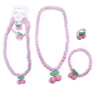SG Paris Set Neck+Bracelet+Ring Elastic Comb Pink Ros Clair/Lt Ros/Ros 