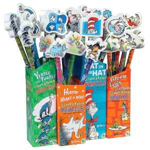  Raymond Geddes Dr. Seuss Pencil with Giant Eraser 36 Pack 
