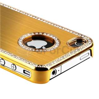   Rhinestone Hard Case Cover for iPhone 4 4S 4G 4GS HD Gold Accessory