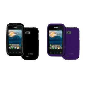  EMPIRE T Mobile LG MyTouch Q 2 Pack of Snap on Case Covers 